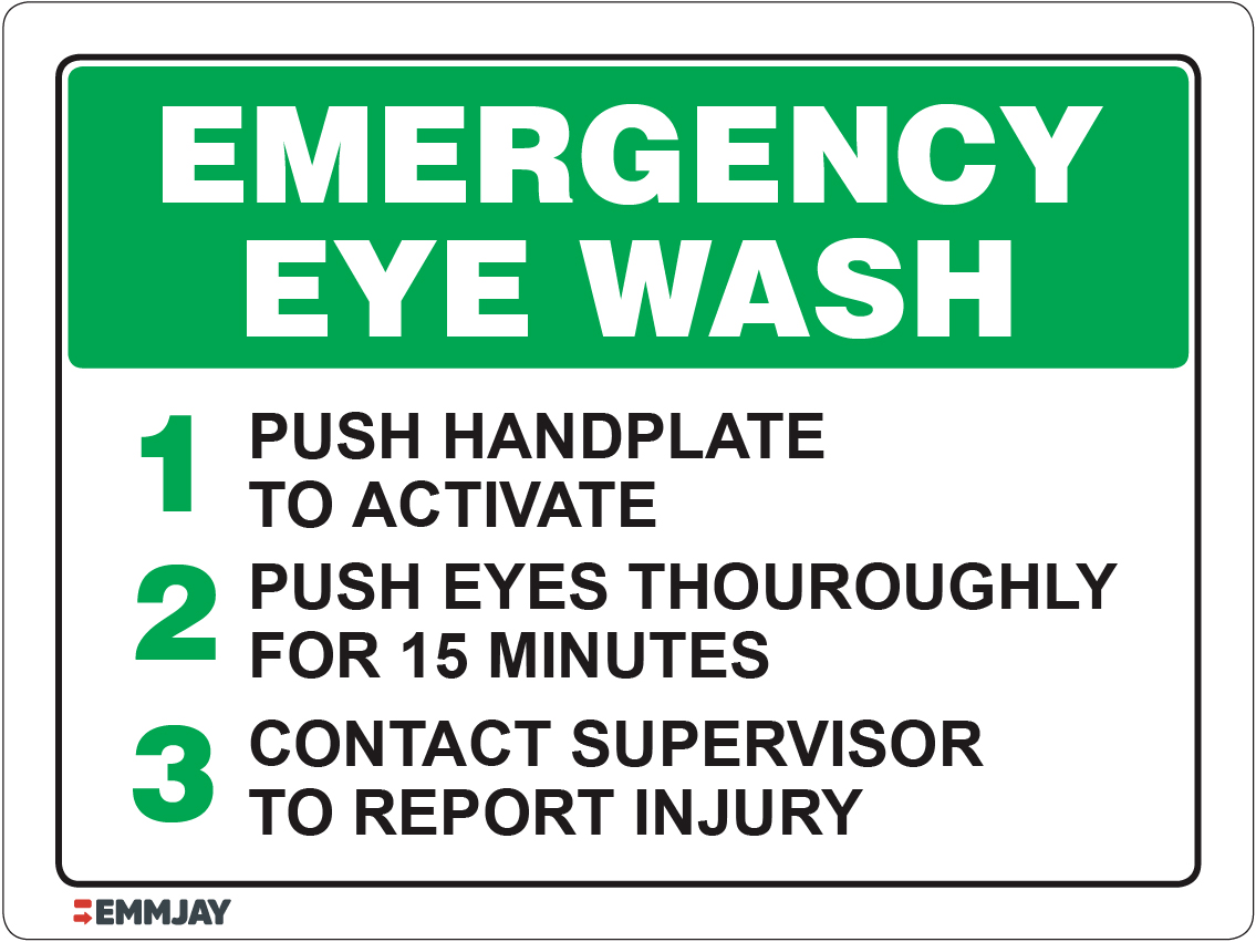 1823_emergency eye wash_3 points sign