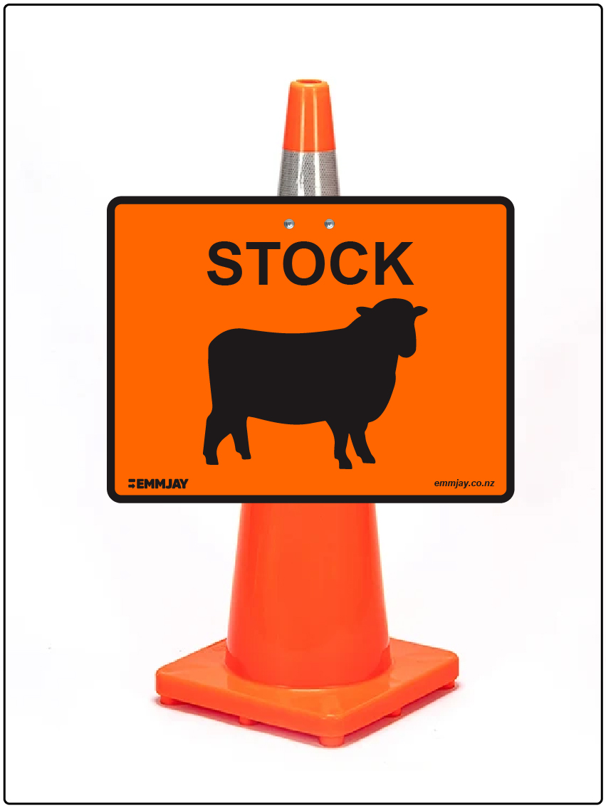 Stock cone mounted sign with sheep image