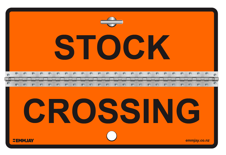 Folding stock crossing sign
