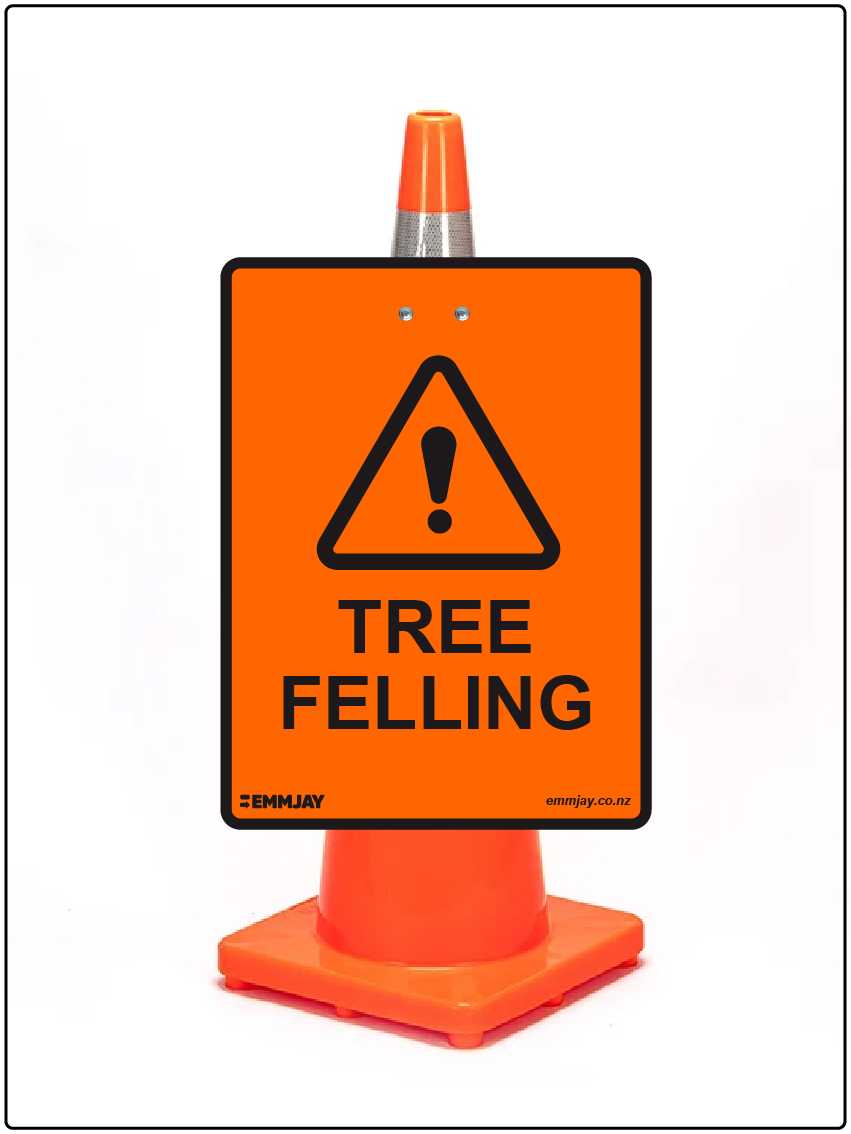 Tree felling cone sign